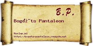 Bogáts Pantaleon névjegykártya